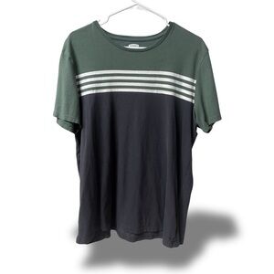 Old Navy Colorblock Striped Crewneck Tee - Forest Green & Navy - Large